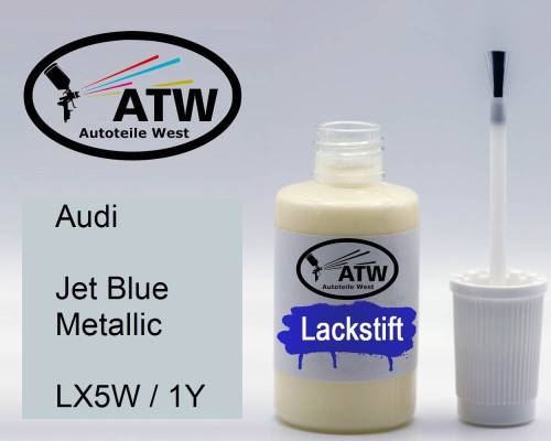 Audi, Jet Blue Metallic, LX5W / 1Y: 20ml Lackstift, von ATW Autoteile West.